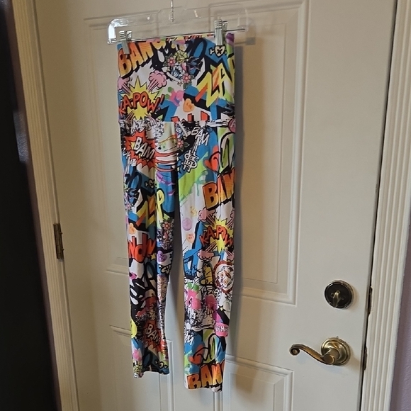 Emily Hsu Designs Pants - Emily Hsu Comic Print Capri Leggings